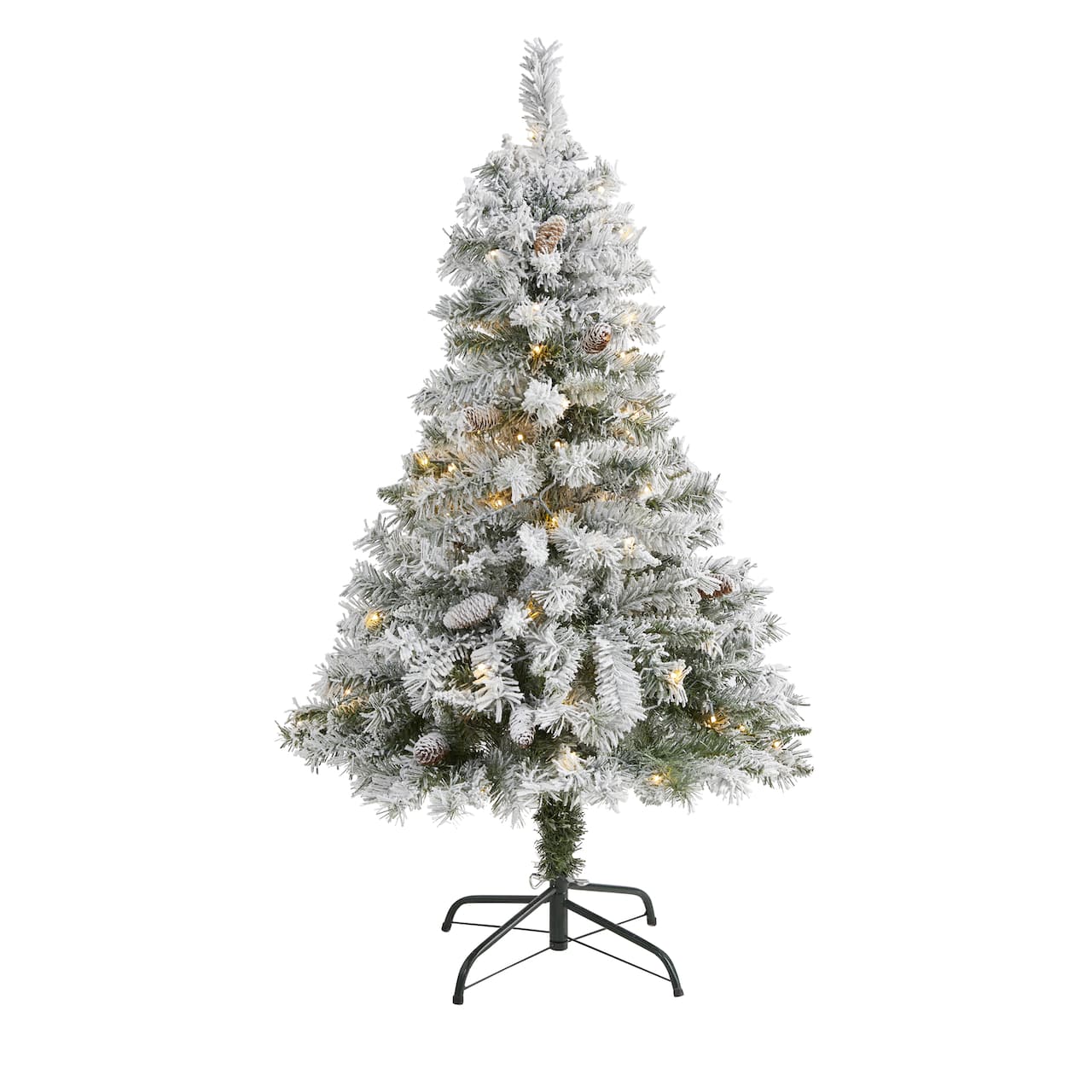 4ft. Pre-Lit White River Mountain Pine Artificial Christmas Tree, Clear LED Lights